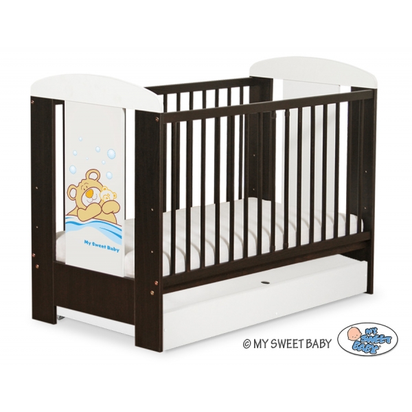 Gitterbett mit Schublade STANDARD 120x60cm Teddy Bär Barnaba