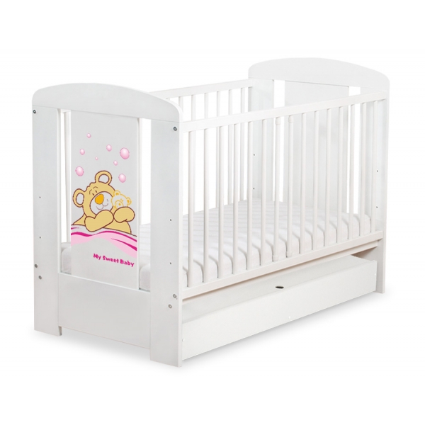 Gitterbett mit Schublade STANDARD 120x60cm Teddy Bär Barnaba