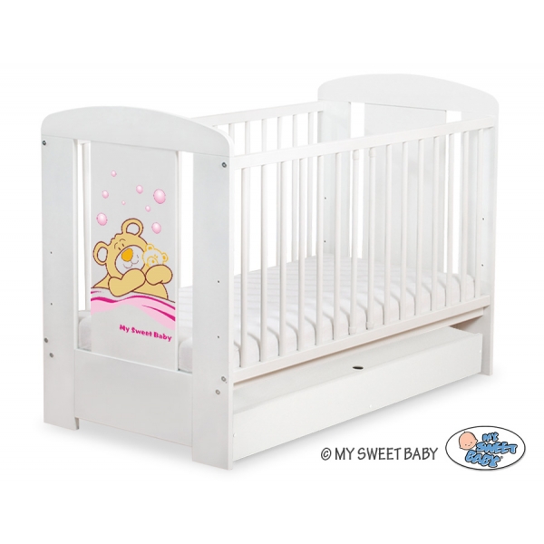 Gitterbett mit Schublade STANDARD 120x60cm Teddy Bär Barnaba