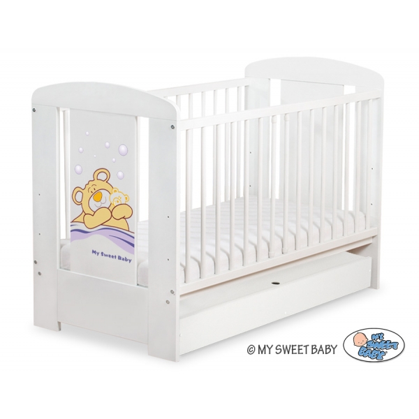Gitterbett mit Schublade STANDARD 120x60cm Teddy Bär Barnaba