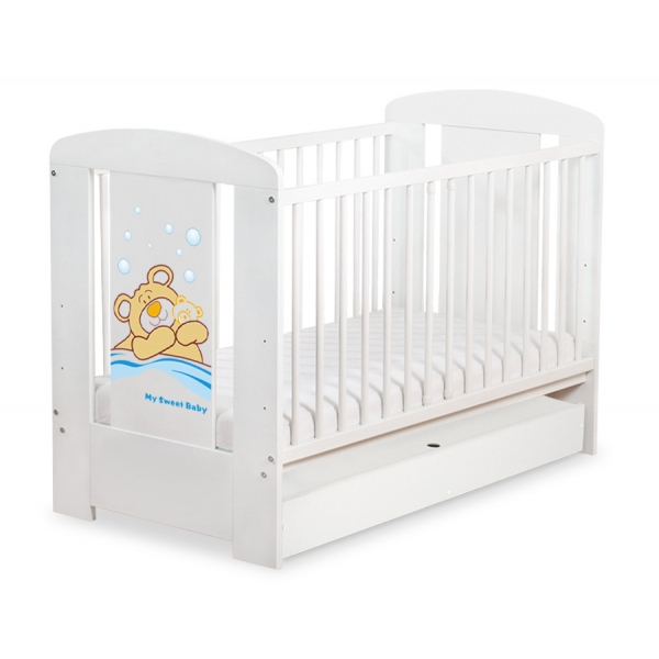 Gitterbett mit Schublade STANDARD 120x60cm Teddy Bär Barnaba
