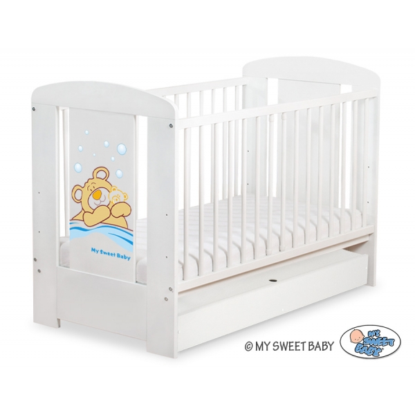 Gitterbett mit Schublade STANDARD 120x60cm Teddy Bär Barnaba