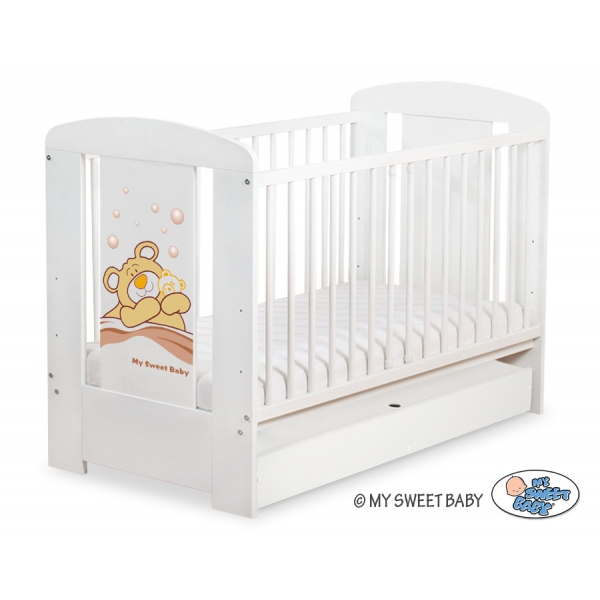 Gitterbett mit Schublade STANDARD 120x60cm Teddy Bär Barnaba