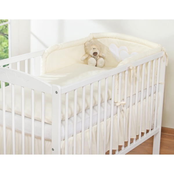 Gitterbettwäsche Set 2-tlg - Hängende Herzen creme