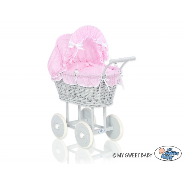 Grau Puppenwagen Rosa mit Punktmuster Weiß nr 61699-530