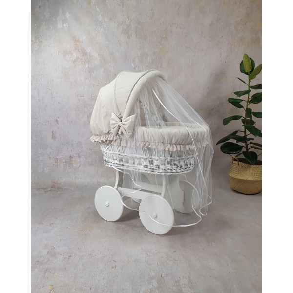 Große Ausstattung Bettwäsche Komplett Beige für Stubenwagen Baby