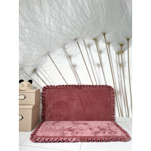 Große Spielmatte Quadrat Altrosa 125x125 VELVET