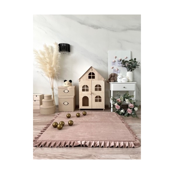 Große Spielmatte für Baby Quadrat Beige