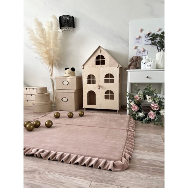 Große Spielmatte Quadrat Beige 125x125 VELVET