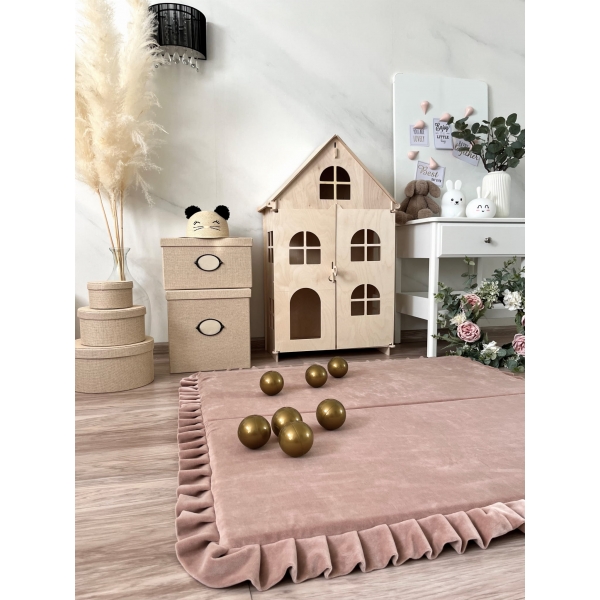 Große Spielmatte Quadrat Beige 125x125 VELVET