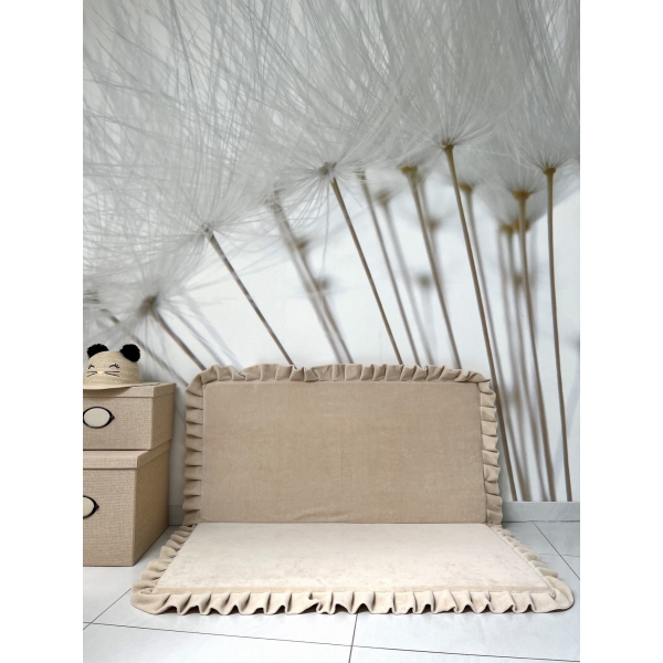 Große Spielmatte Quadrat Creme 125x125 VELVET