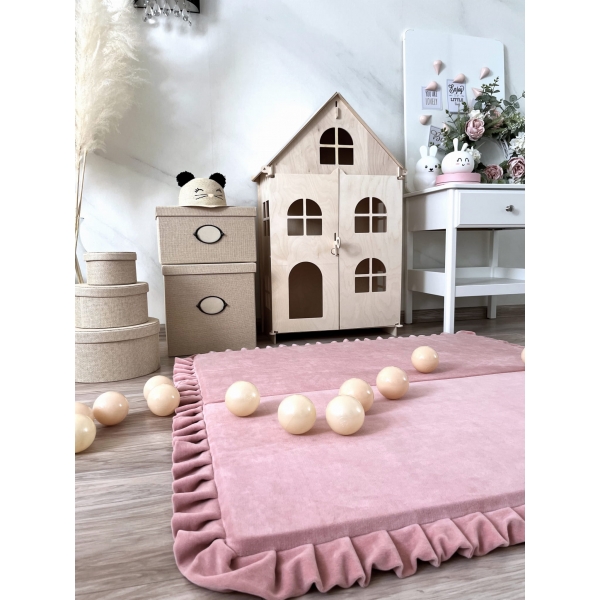 Große Spielmatte Quadrat Rosa 125x125 VELVET