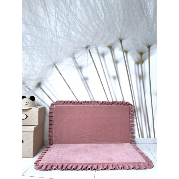 Große Spielmatte Quadrat Rosa 125x125 VELVET