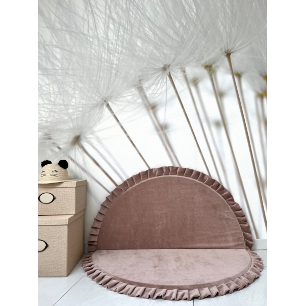 Große Spielmatte XXL Rund Beige 125x125 VELVET
