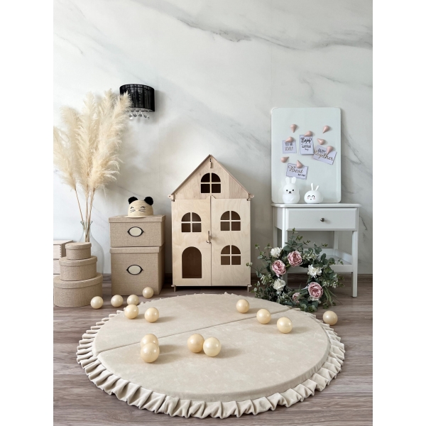 Große Spielmatte XXL Rund Creme VELVET