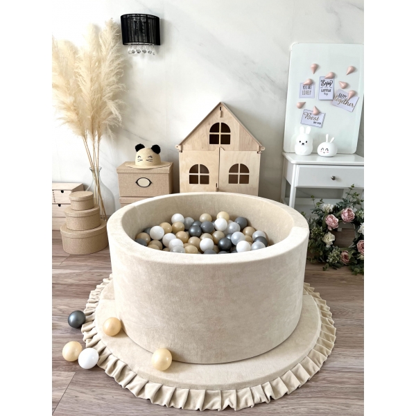 Große Spielmatte XXL Rund Creme VELVET