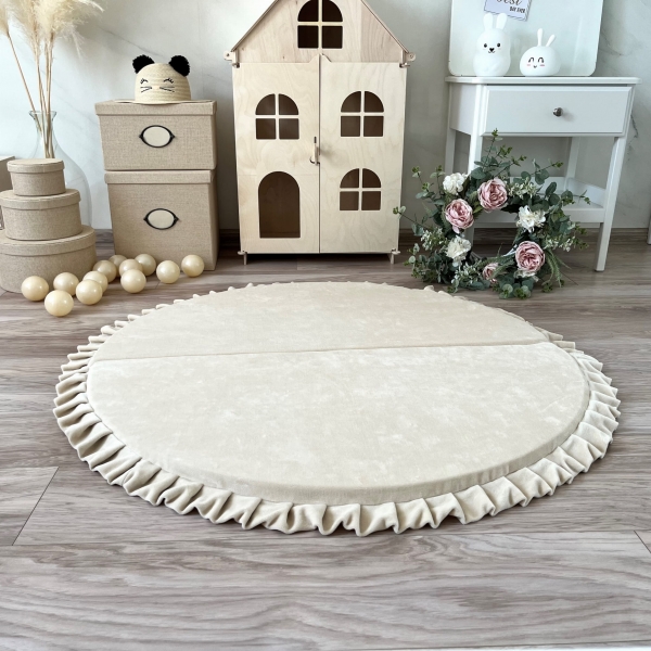 Große Spielmatte XXL Rund Creme VELVET