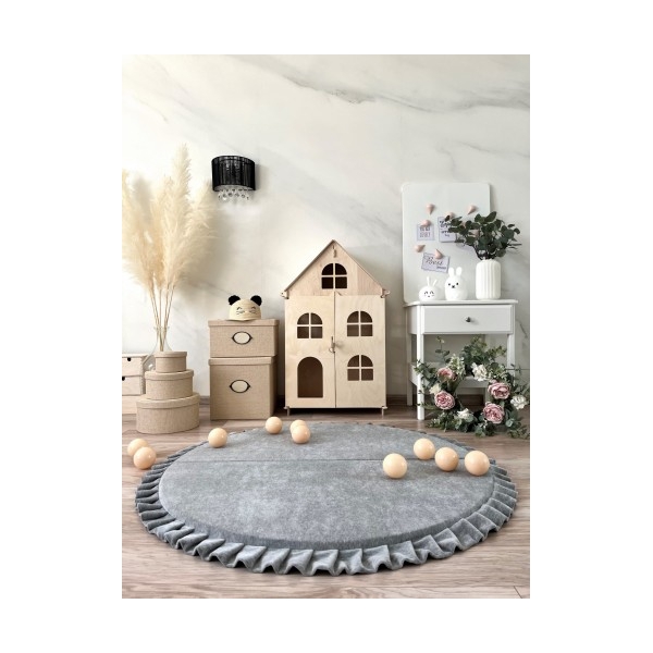 Spielmatte Grau XXL für Kinderzimmer