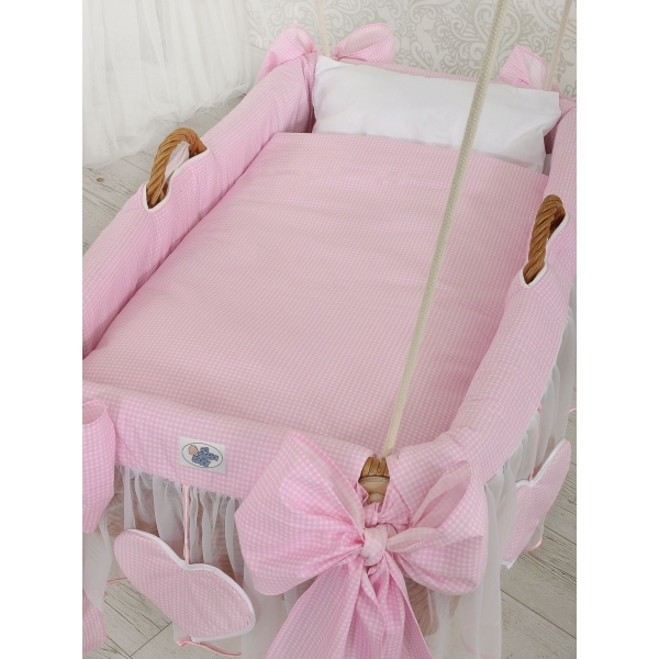 Hängekorb für Baby - rosa Karo