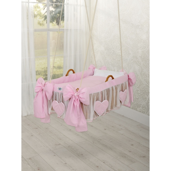 Hängekorb für Baby - rosa Karo