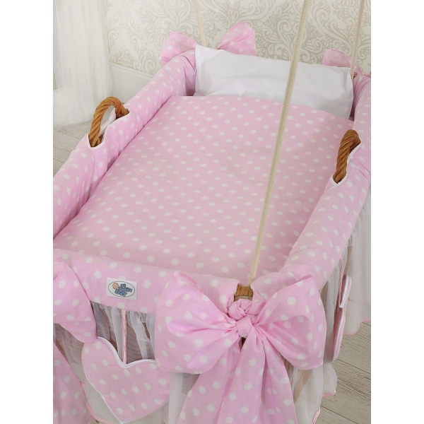 Hängekorb für Baby - rosa Punkte