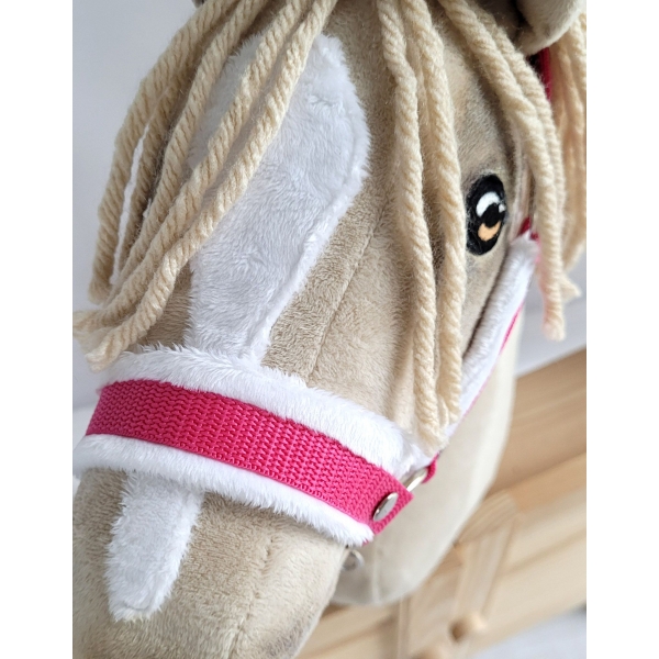 Halfter für Hobby Horse A3 - dunkelrosa mit Pelz