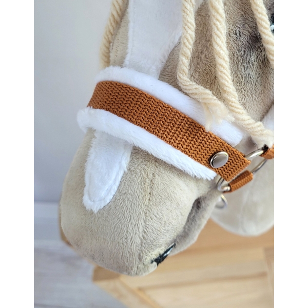 Halfter für Hobby Horse A3 - ginger mit weißem Pelz