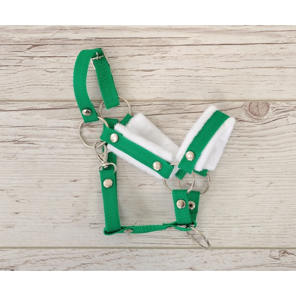 Halfter für Hobby Horse A3 - grün mit Pelz
