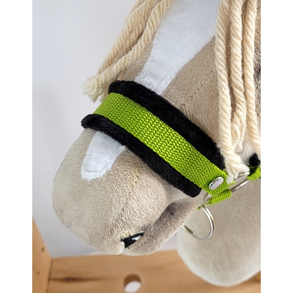 Halfter für Hobby Horse A3 - lime mit schwarz Pelz