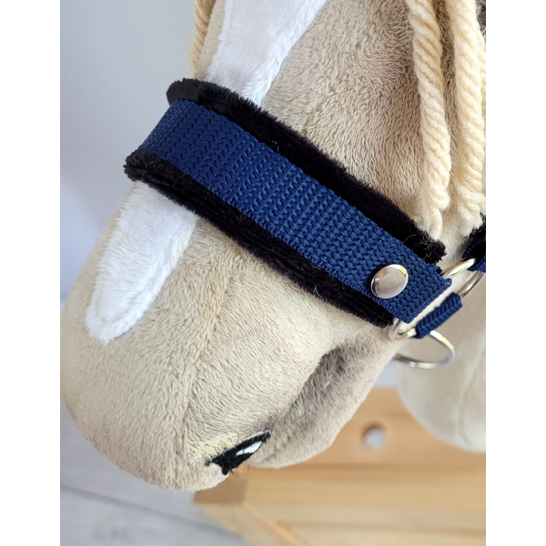 Halfter für Hobby Horse A3 - marineblau mit schwarz Pelz