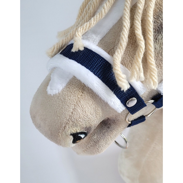 Halfter für Hobby Horse A3 - marineblau mit weißem Pelz