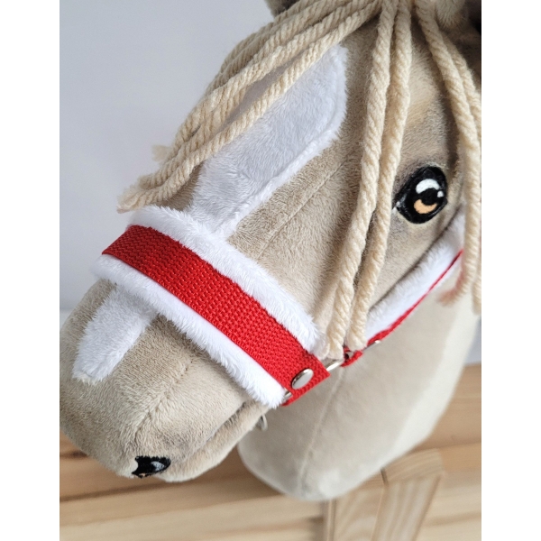 Halfter für Hobby Horse A3 - rot mit Pelz