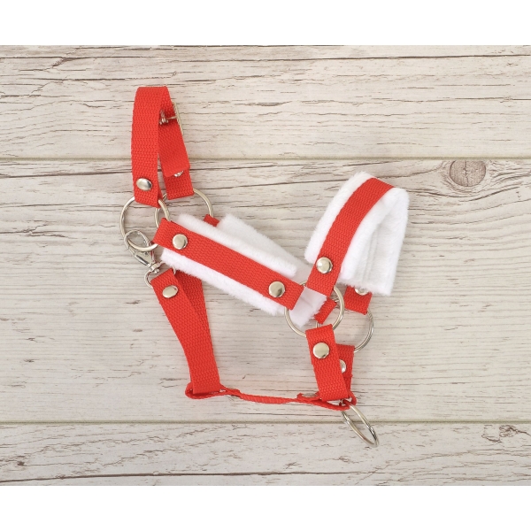 Halfter für Hobby Horse A3 - rot mit Pelz