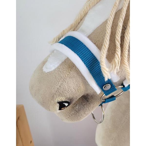 Halfter für Hobby Horse A3 - türkis mit weißem Pelz