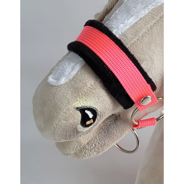 Neon pink Halfter mit Pelz für Hobby Horse