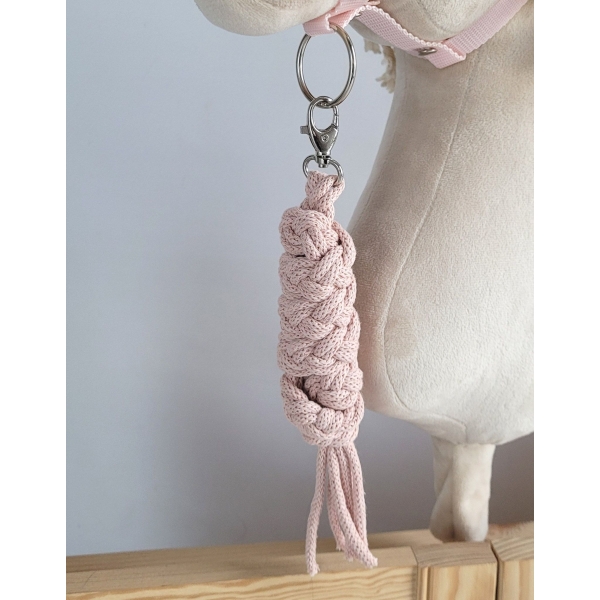 Anbindestrick für Steckenpferd aus doppelt geflochtener Kordel - powder pink