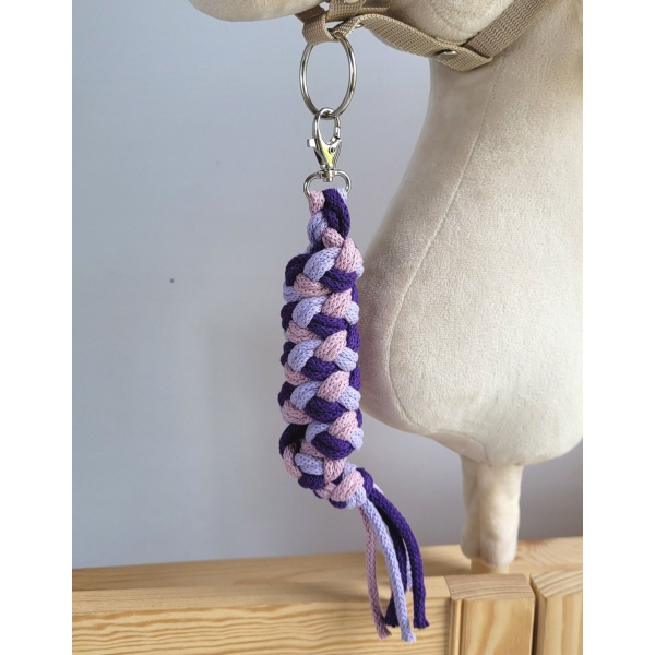 Anbindestrick für Steckenpferd aus doppelt geflochtener Kordel - violett/dunkellila/lavendel