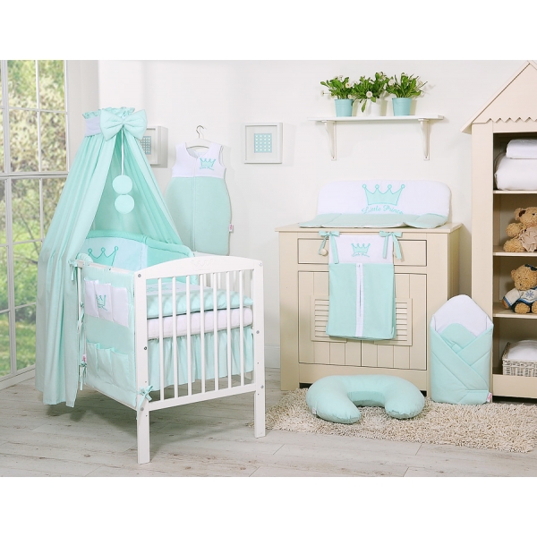 Betthimmel für Babybett Baumwolle - Little Prince/Princess minze