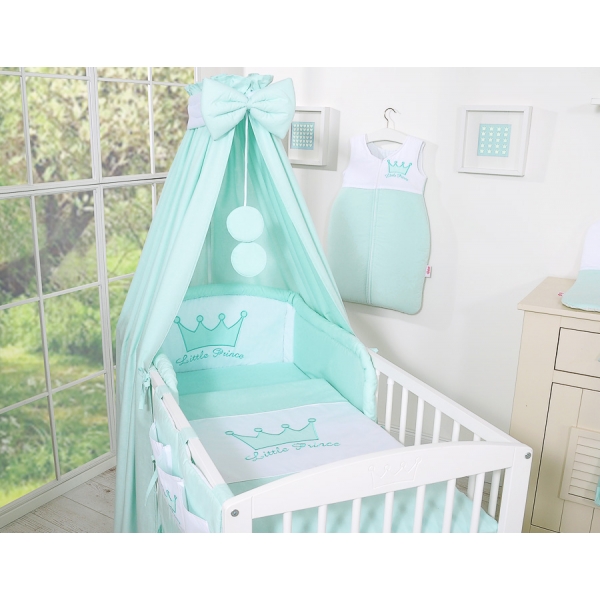 Betthimmel für Babybett Baumwolle - Little Prince/Princess minze