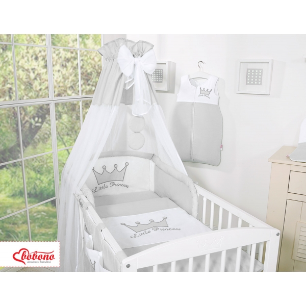 Himmel für Babybett Chiffon - Little Prince/Princess grau