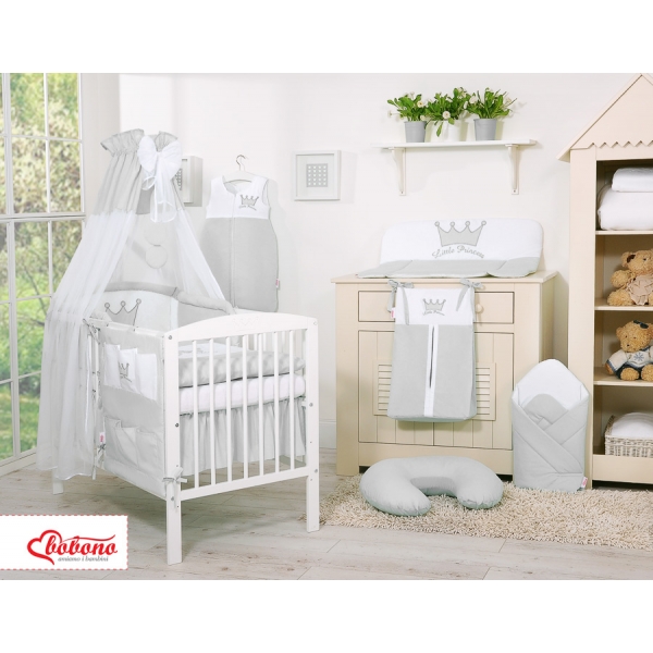 Himmel für Babybett Chiffon - Little Prince/Princess grau
