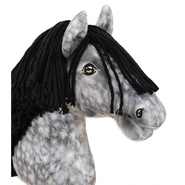 Hobby Horse Apfelschimmel Steckenpferd mit schwarzer Mähne
