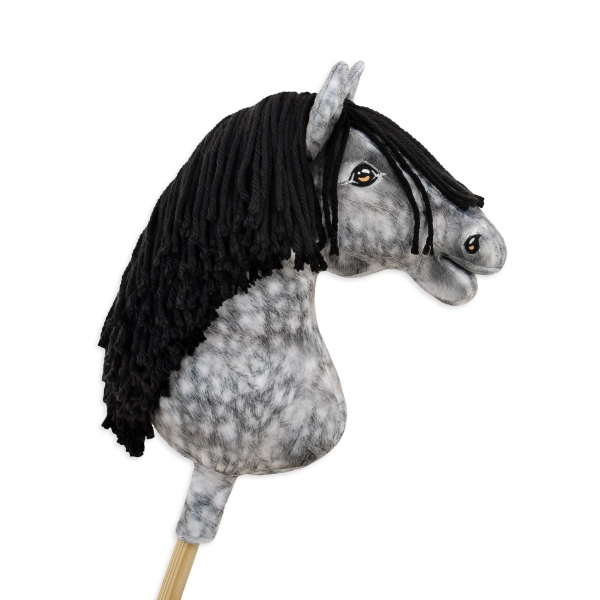 Hobby Horse Apfelschimmel Steckenpferd mit schwarzer Mähne