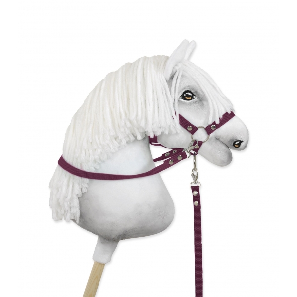 Hobby Horse Gurtbandzügel für Pferdehalfter - plum