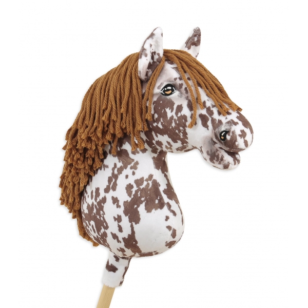 Hobby Horse Steckenpferd brauner Leopard mit brauner Mähne A3