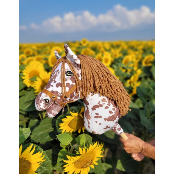 Hobby Horse Steckenpferd brauner Leopard mit brauner Mähne A3
