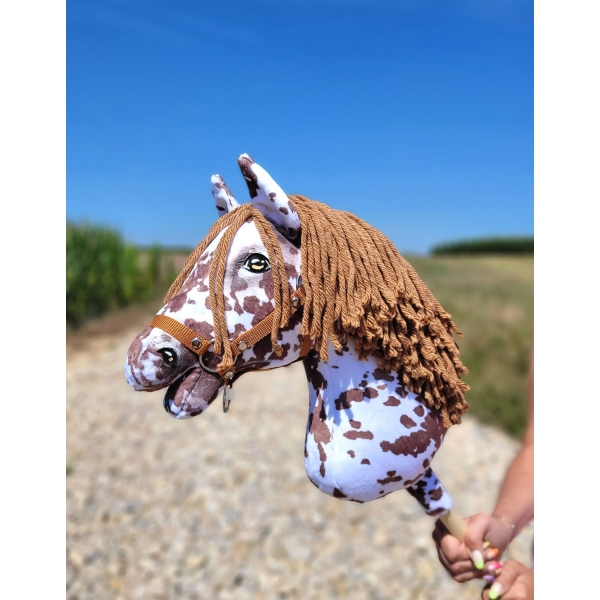 Hobby Horse Steckenpferd brauner Leopard mit brauner Mähne A3