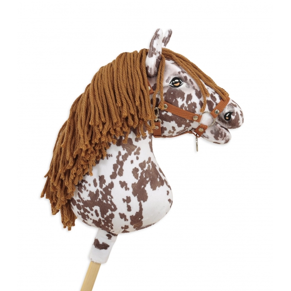 Hobby Horse Steckenpferd brauner Leopard mit brauner Mähne A3