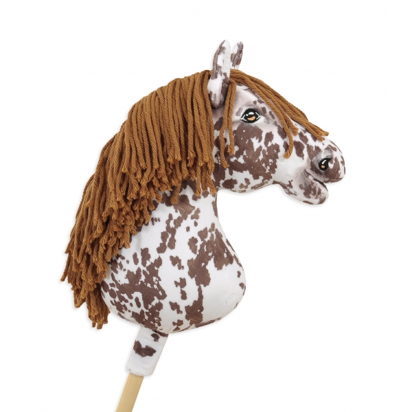 Hobby Horse Steckenpferd brauner Leopard mit brauner Mähne A3