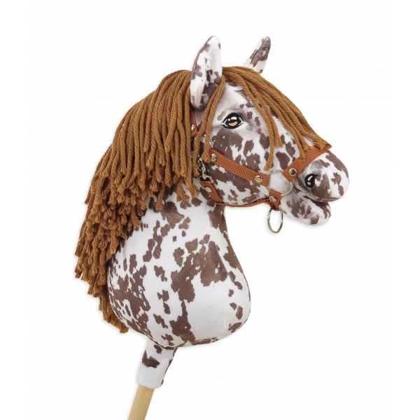 Hobby Horse Steckenpferd brauner Leopard mit brauner Mähne A3